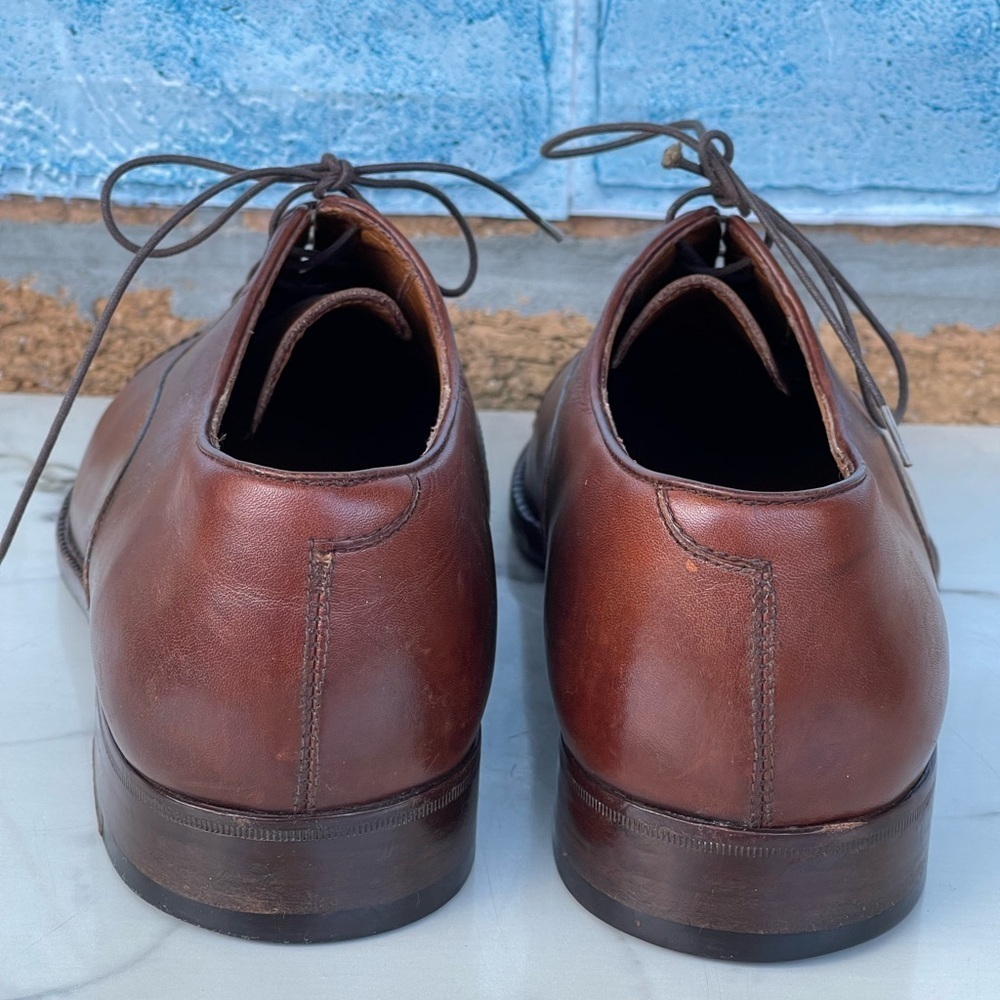 Salvatore Ferragamo Tramezza Men's cap toe brown made ITALY size 6.5 - Picture 6 of 10